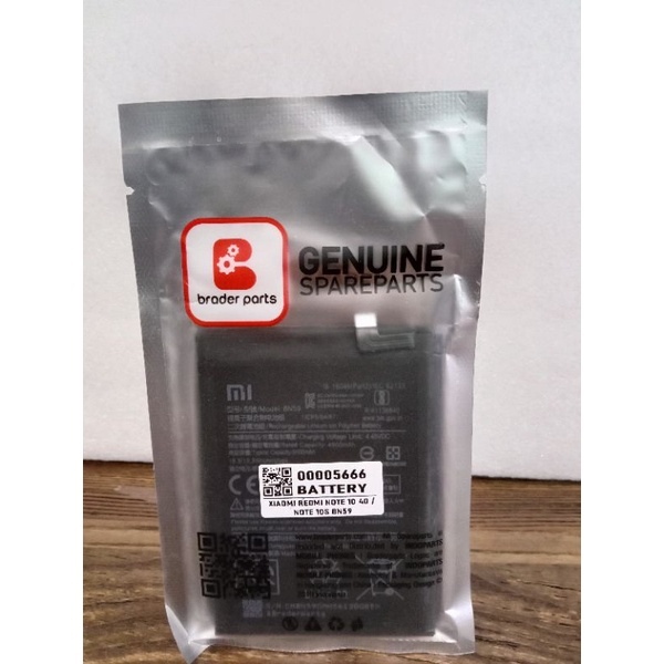 BATRE REDMI NOTE 10 4G/REDMI NOTE 10S BN59 ORIGINAL 100% BRADERPARTS