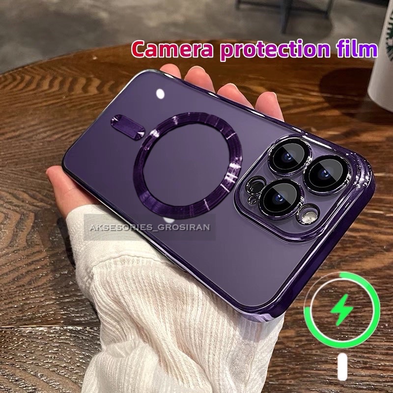 [GROSIR] CASE ELECTROPLATING METALIC MAGSAFE IPHONE 11 12 13 14 15 16 PRO MAX PLUS LENS GUARD PROTECTOR FULL COVER