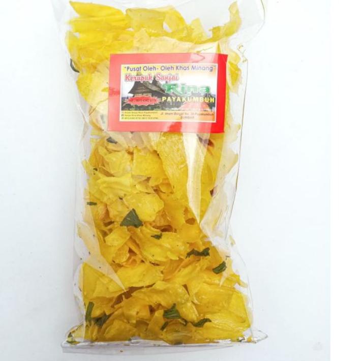 

TERBAIK Keripik sanjai kuning kerupuk singkong ketela keriting gurih kunyit khas Minang sumbar Padang 250 gram+
