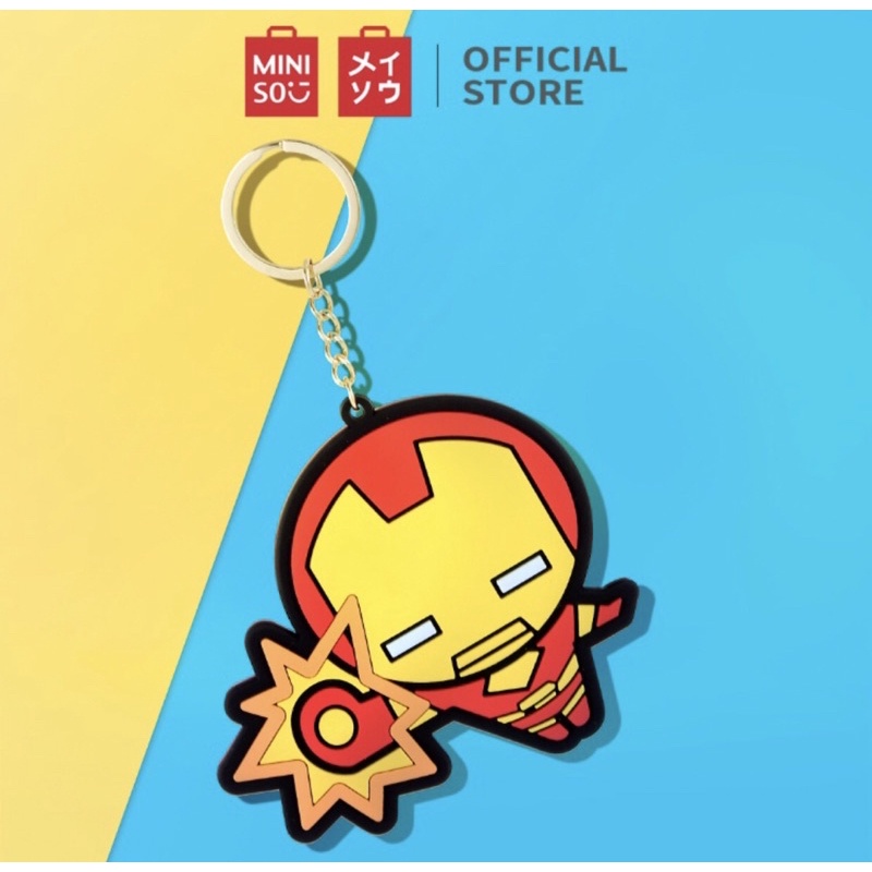 MINISO MARVEL MIRROR PENDANT KEY CHAIN KACA GANTUNGAN KUNCI CERMIN KEYCHAIN IRON MAN THOR BLACK WIDO