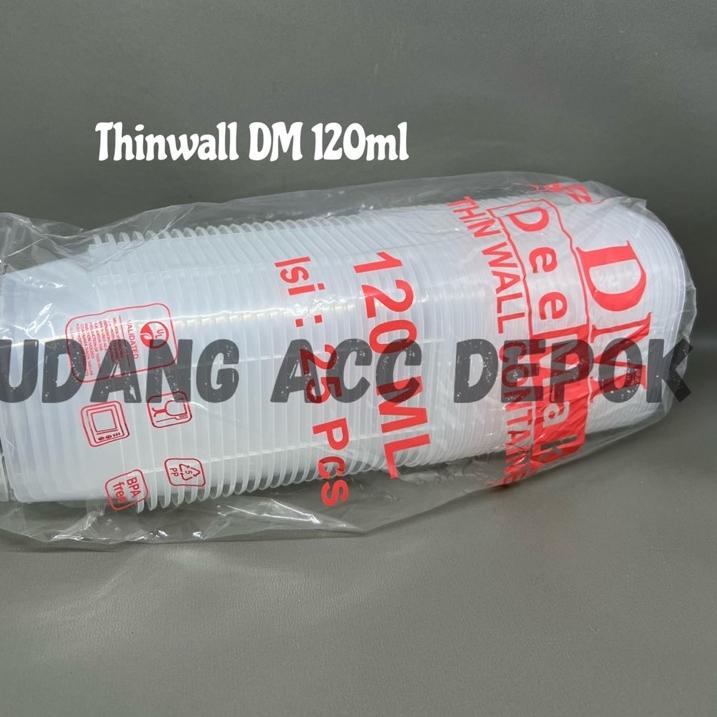 KODE-ES24 Thinwall DM Container 120 ML 150Ml / Kotak Makan DM 120ml 150 Ml SQ/SegiEmpat 25Set TAW1