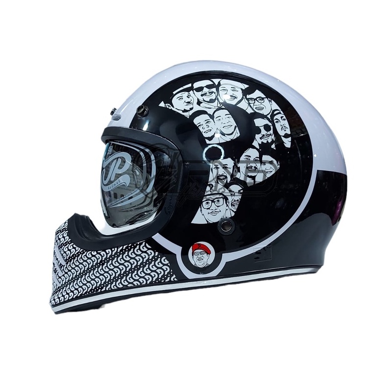 Helm Retro Cakil JPX JP Signature Prediksi Putih Retro Classic