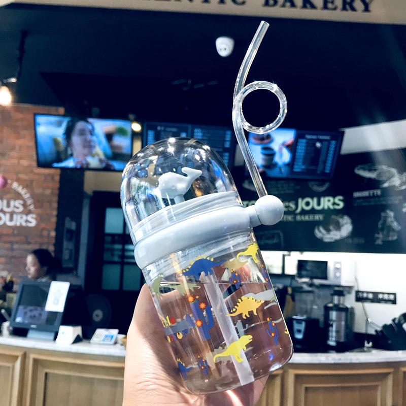 BOTOL MINUM ANAK / BABY KAPASITAS 700ML KARAKRTER LUCU BPA FREE-DOLPIN ABU