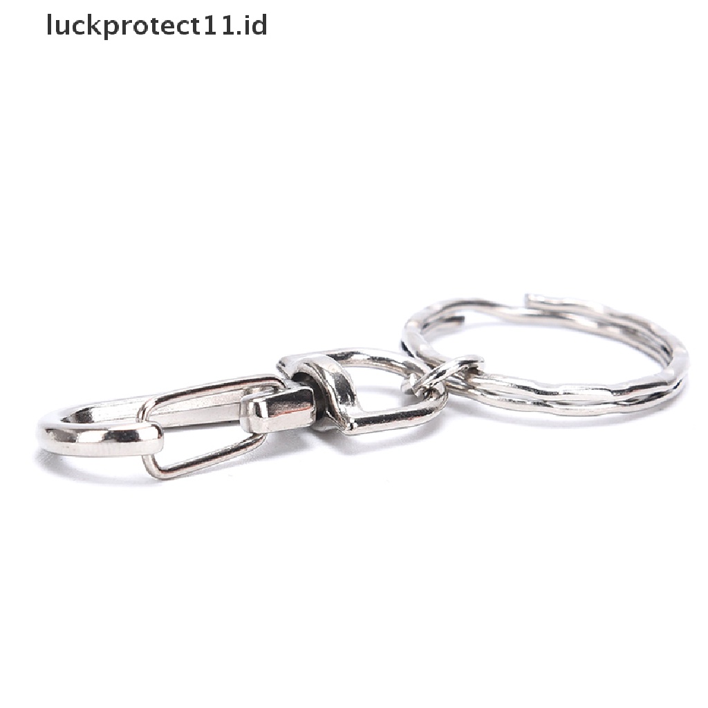 /Fashion Hot// Fashion// 10Pcs 25mm Keyring Ripple Lobster Clasp Gantungan Kunci Rantai Pendek Split Ring DIY.