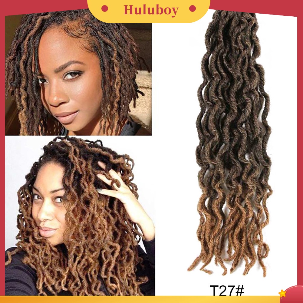 Wig Rambut Ekstensi Sintetis Model Kepang Panjang Keriting Gelombang Ukuran 45cm