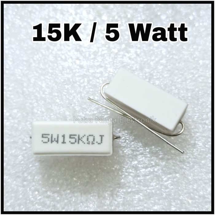 Resistor 15K ohm 5 watt 15Kohm 5W keramik / kapur / cemen 5watt putr4n14 Diminati Banget