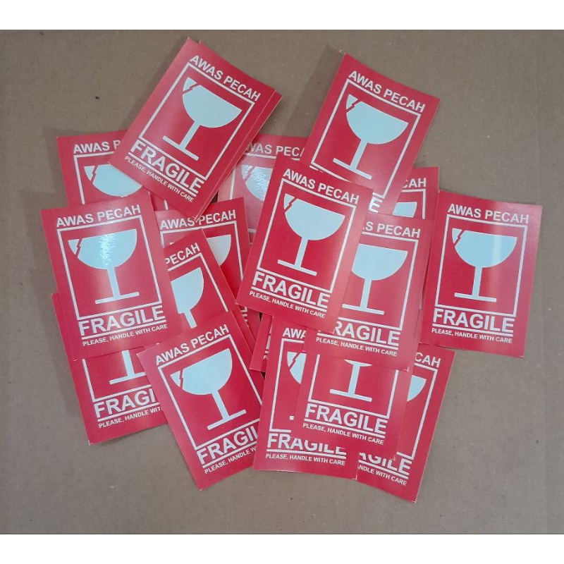 

LABEL Fragile isi 10 pcs