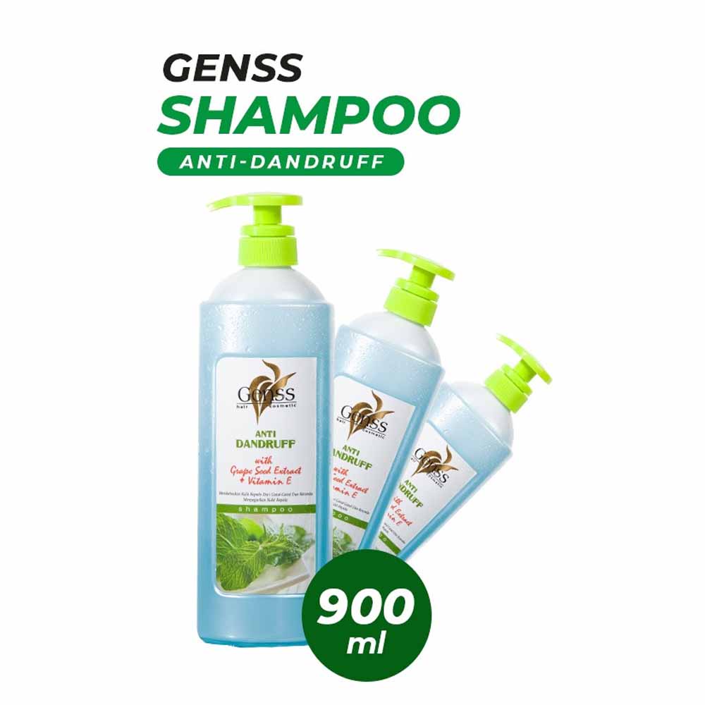 [ READY ] Shampo Genss Anti Daandruff With Grape Seed Extract + Vitamin E Pemanjang Dan Pelurus Rambut