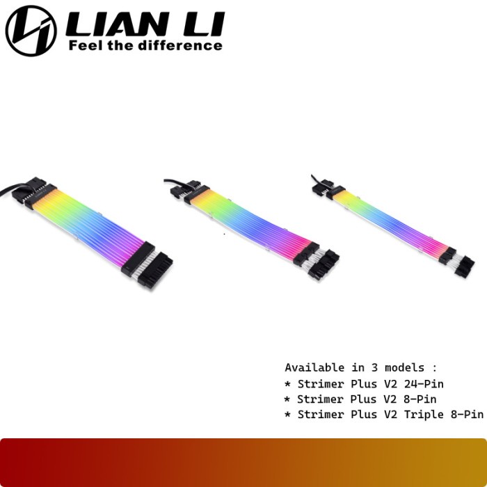 LIAN LI Strimer Plus V2 | Addressable RGB Extension Cables - 8-Pin