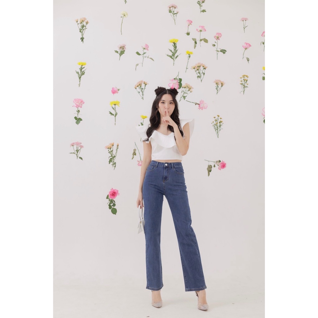 [ Marveile ] Sydney Highwaist Straight Jeans / Korean Jeans Wanita