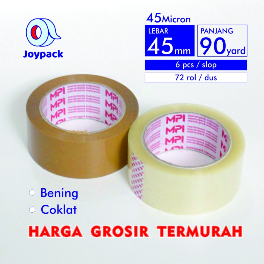 

Lakban 2 Inch Bening Coklat OPP 45mm x 90Yard