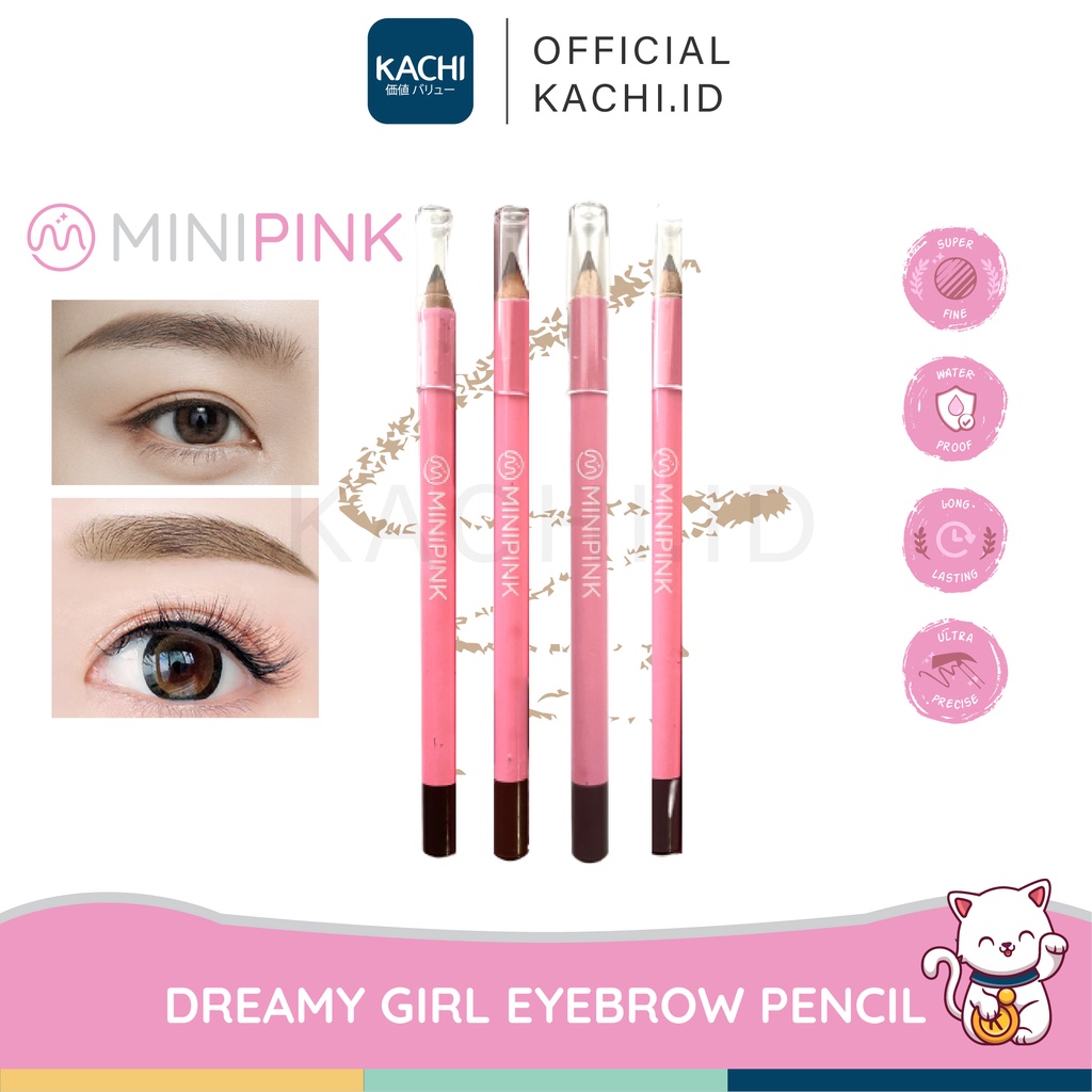 KACHI - MINIPINK Klasik Tahan Air Tahan Lama Pensil Alis Lembut Tahan Lama Pigmen Luar Biasa 4 Colors MP009