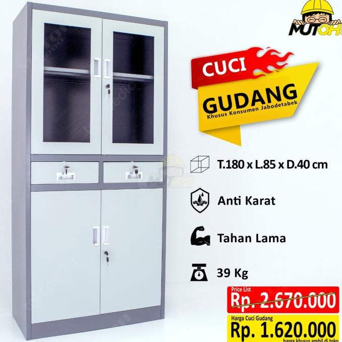 

BIG SALE LEMARI ARSIP LEMARI BESI - PINTU KOMBINASI SWING TARIK 2 LACI STOK TERBATAS