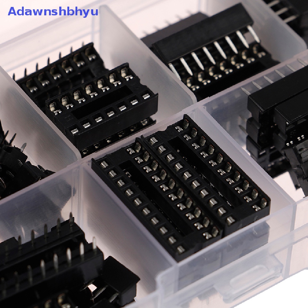 Adhyu 66Pcs/Box DIP IC Soket Solder Type Socket Kit6 /8,14,16 /18,20 /24 /28 Pin ID