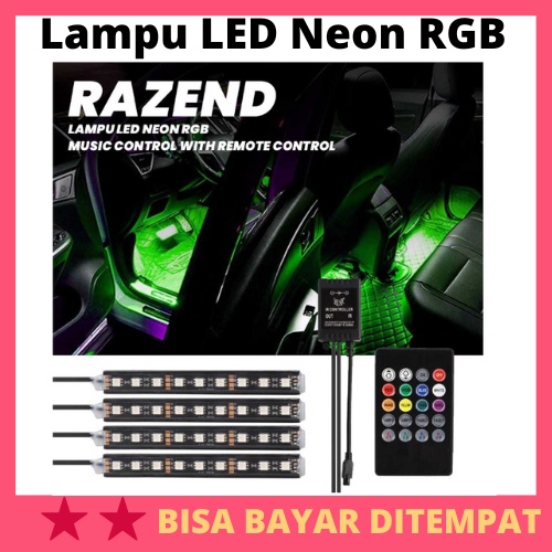 Lampu LED Neon RGB Music Control with Remote Control / Lampu Interior Dekor Dekorasi LED Neon Rgb Da