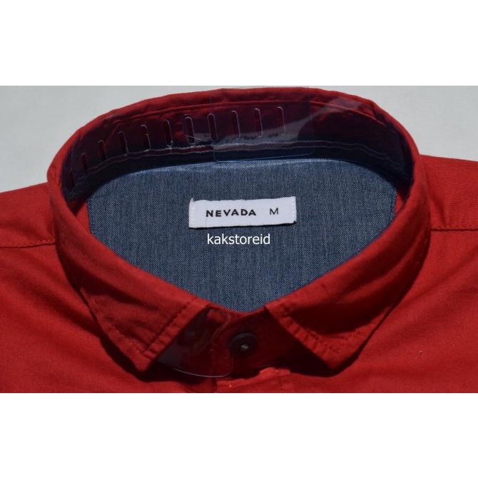 Kemeja Nevada Pria Lengan Pendek Merah NVD 69 ORIGINAL