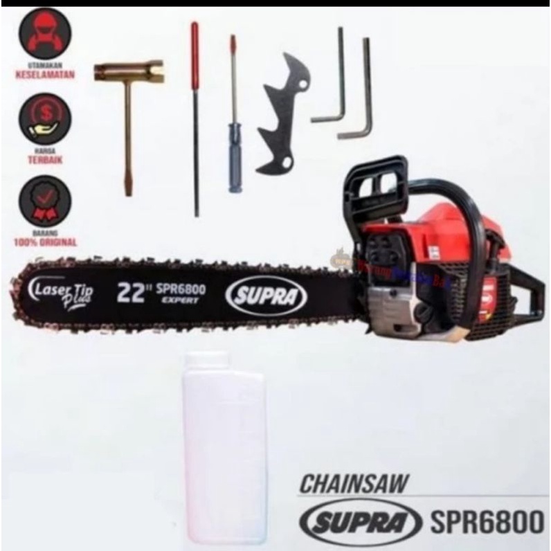 chainsaw SUPRA SPR6800 EXPERT 22in / mesin gergaji kayu potong belah SUPRA SPR6800 EXPERT