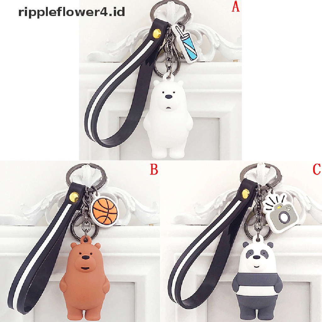 {rippleflower4.id} We bare bears keyrings ice bear Gantungan Kunci lanyard Tas Liontin Ornamen Koleksi~