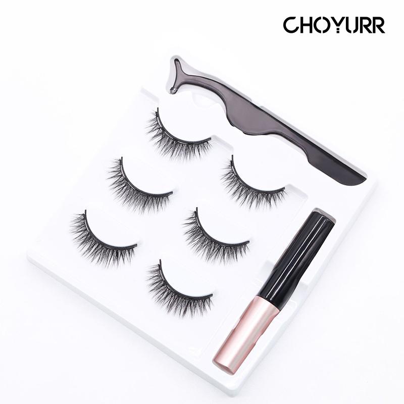 【COD】Bulu Mata Maknet 3 Pasang with Eyeliner Bulu Mata Palsu Magnet 3D Magnetic Eyeliner Premium Silk Eyelash Natural Hair Import Ready Stock-CH