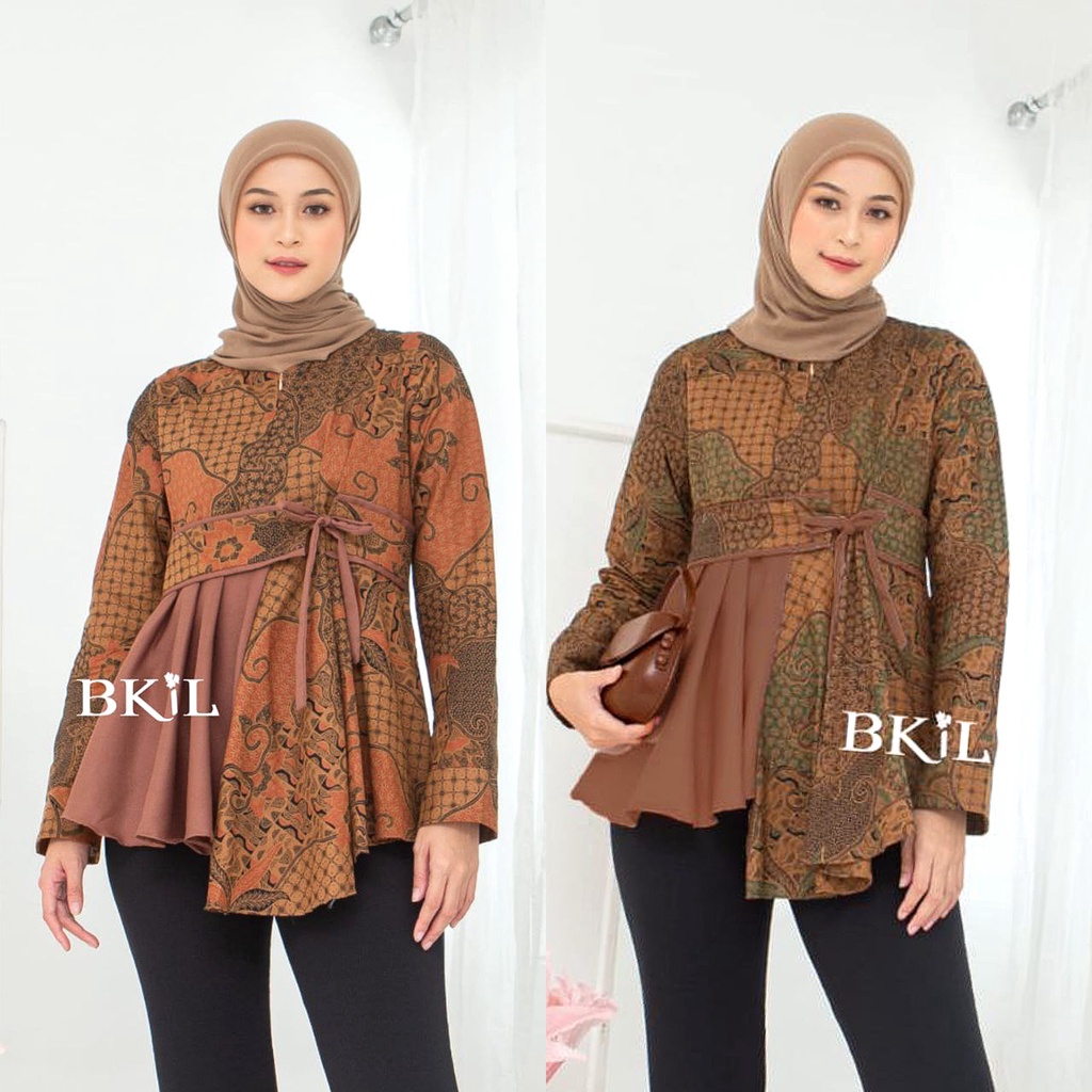 Baju Batik Wanita Modern M L XL XXL Atasan Blouse Batik Kerja Kantor Wanita Seragam Batik Modern Batik Alina