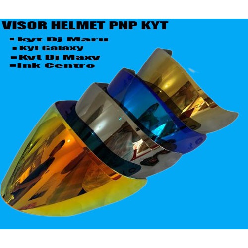 Kaca Visor Kyt Iridium Pnp Kyt Dj Maru/Kyt Galaxy/Kyt Dj Maxy/Ink Centro Iridium Blue Silver Gold Hitam Smoke Free Rachet