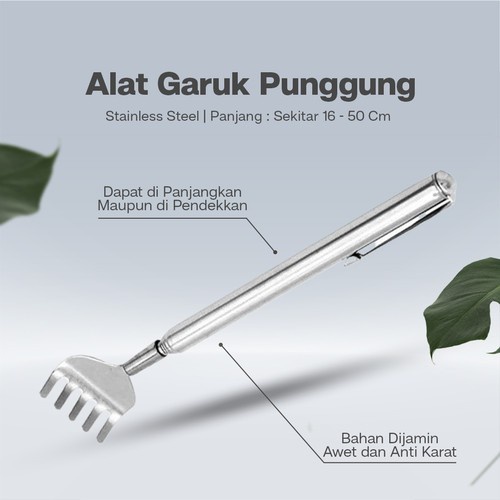 Alat Garuk Punggung Stainless Teleskopik / Penggaruk Punggung Stainless Telescopic / Garukan Punggung Stainless