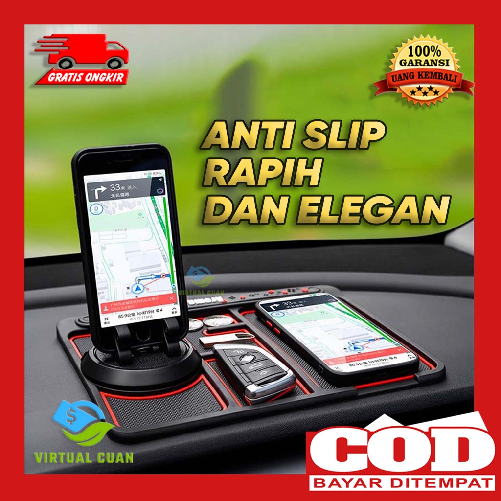 Phone Holder Mat Alas Mobil Dashboard Anti Slip Tatakan Mobil Organizer Mobil Holder HP Tempat Penyimpanan Mobil Alas Hp Mobil Anti Slip