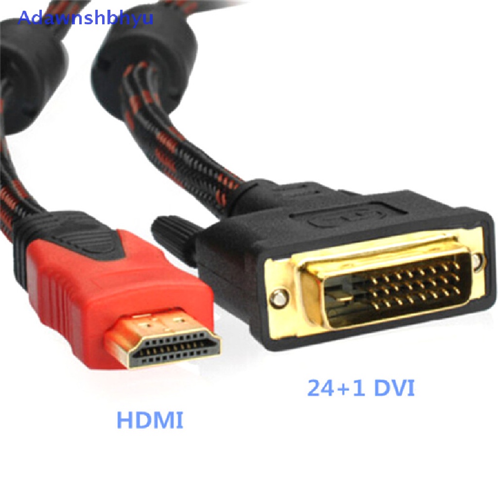 Adhyu 1.5m/5ft HDMI Male to DVI-D 24+1kabel Converter Adapter Male Gold Untuk HDTV ID