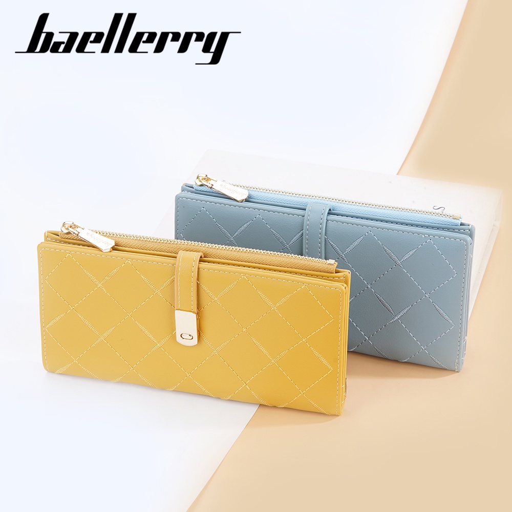 BAELLERRY N8627 Dompet Wanita Panjang Dompet Handphone Bahan Kulit PU Leather WATCHKITE WKOS