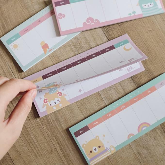 

Fluffy Animal Weekly Plan Memopad / Buku Planner / Planner Mingguan
