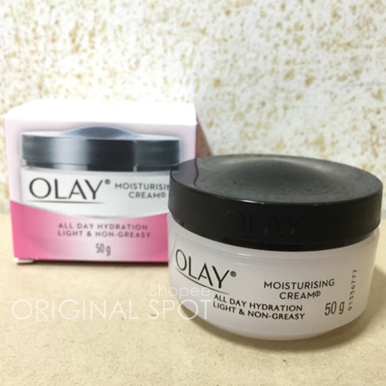OLAY Moisturising Cream All Day Hydration Light & non-Greasy 50g Pelembab Wajah Siang Malam BPOM