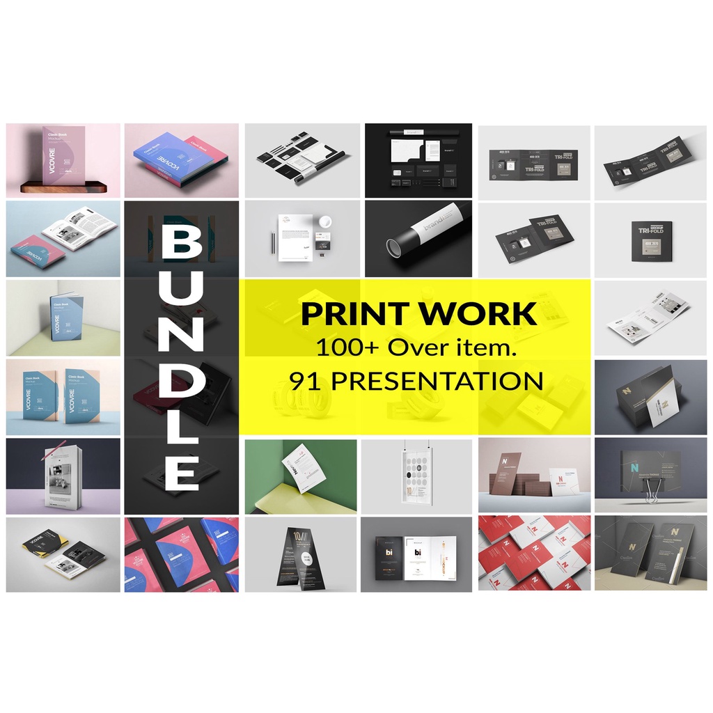 Pro Print Work Mockup Bundle 12+ GB