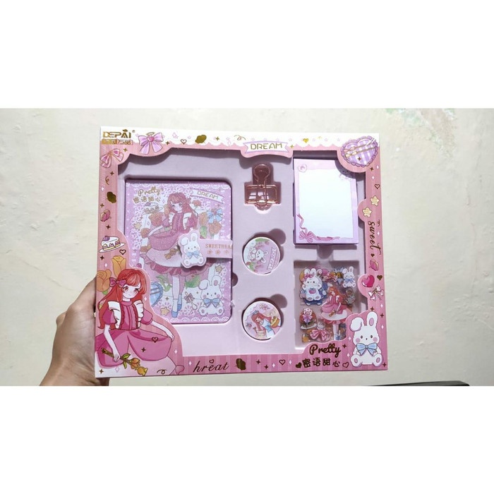 

Pad Buku Agenda Notebook Diary / Buku Diary Anak Set 6 Item Stiker Box