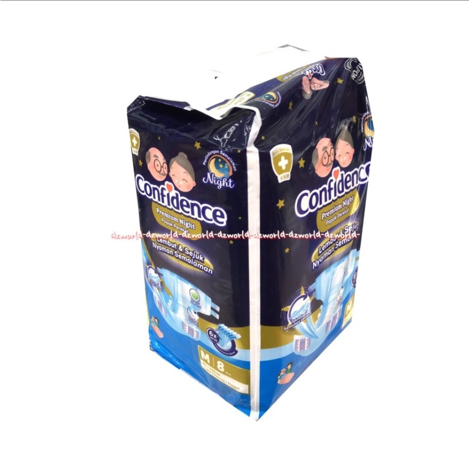 Confidence Premium Night M 15 Popok Perekat Lembut Konfidence Confiden Diapers Orang Tua ORtu LAnsia Dewasa M15 Ukuran Medium Isi 15pads