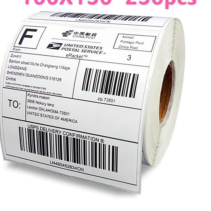 

[PRODUK DVB8P] label thermal label stiker barcode label pengiriman 100x150 / 250 pcs BWG