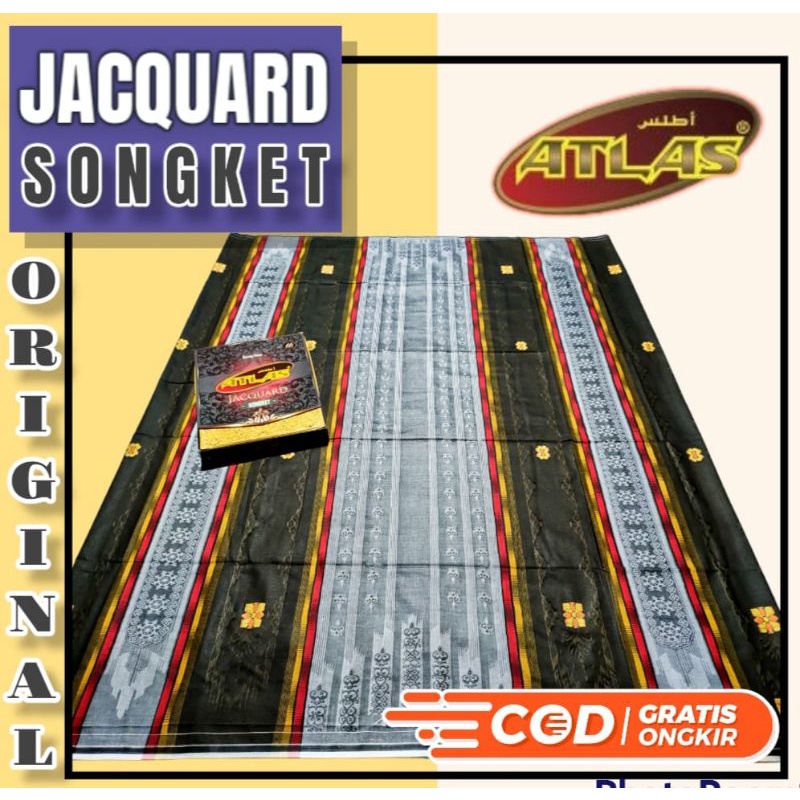 Atlas Jacquard Songket Gold Original Ukuran Dewasa Termurah
