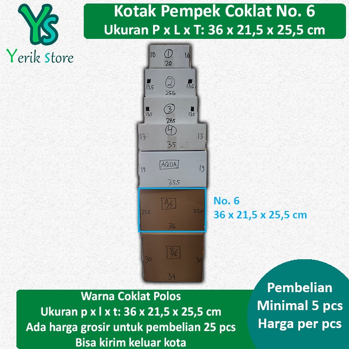 

Kotak Kardus Karton Packing Pempek Coklat No. 6 GROSIR
