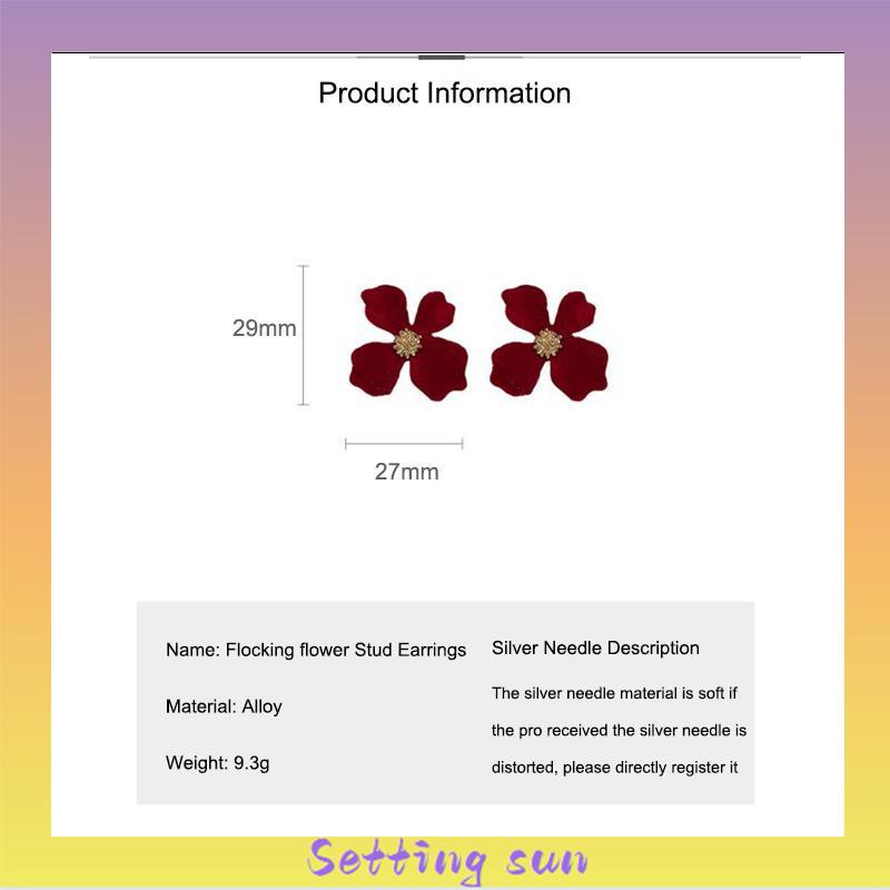 anting-anting wanita Musim gugur musim dingin bunga beludru erring desain mewah   temperamen kelas atas TN