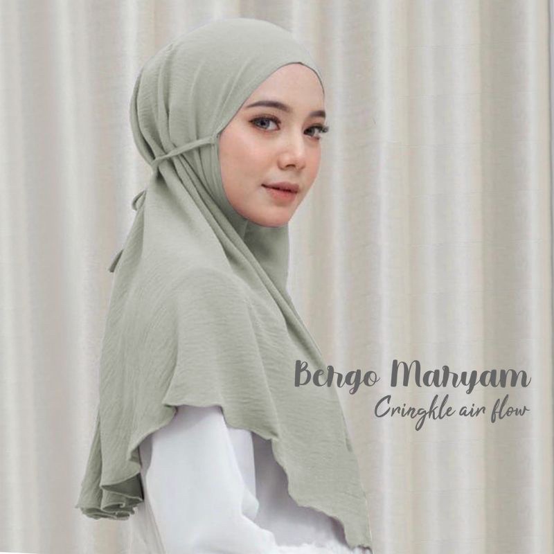 Bergo Crinkle/ BERGO CRINKLE AIRFLOW/BERGO CRINKLEAIRFLOW SHAWL INSTANT PREMIUM/BERGO MARYAM CRINKLE