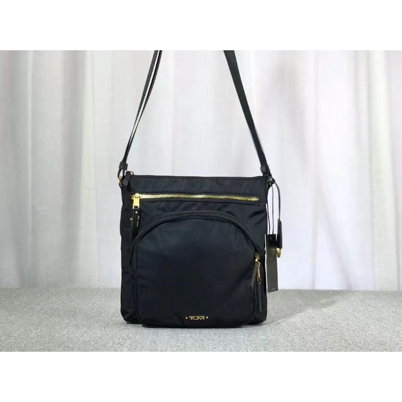 tas selempang wanita tumi voyageur carmel crossbody cewek mirror nylon p1shoes new hitam