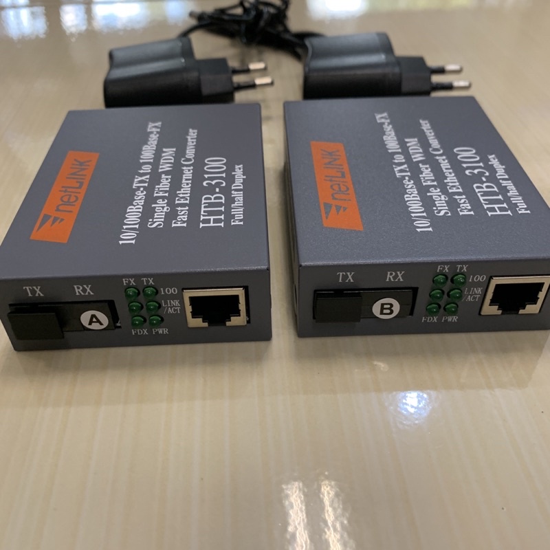 NetLink HTB-3100 Fiber Optical Media Converter 3100 A+B 25Km