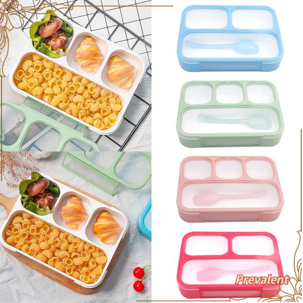 Preva Lunch Box Microwavable Rectangle Grid Untuk Pelajar Pekerja Kantor Wadah Makanan