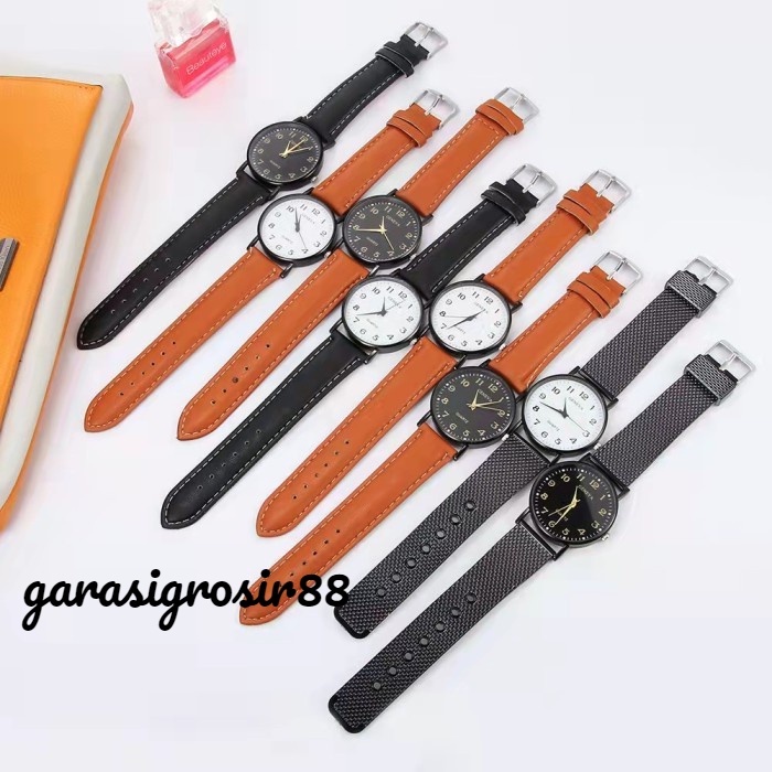 Jam Tangan Geneva Moris Untuk Wanita Dan Pria Casual Analog Quartz Strap Pu Leather Import