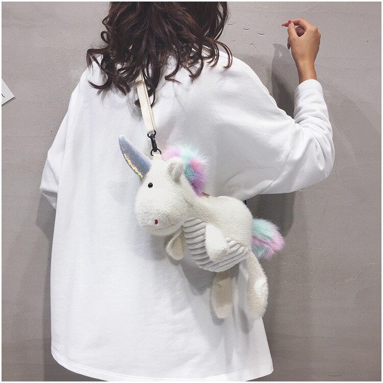 BARANG IMPORT Tas selempang bahu Lucu Gadis Baru Jepang dan Korea Kartun Gadis Tas Bulu Kecil unicorn Mainan Mewah kwalitas tinggi