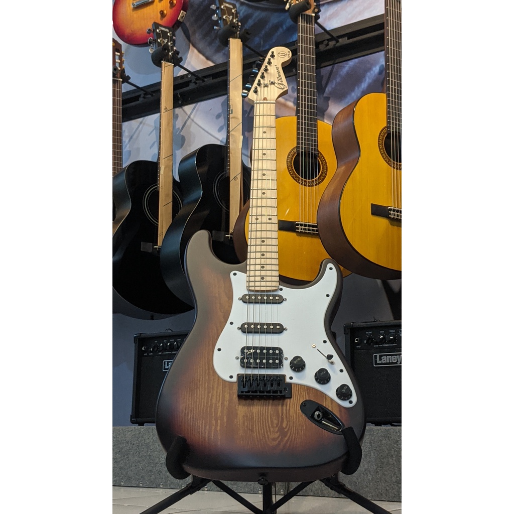 Gitar Elektrik GILLMORE GFS25DX GFS-25 GFS 25 Deluxe Sunburst Strato Caster Humbucker String D'Addar