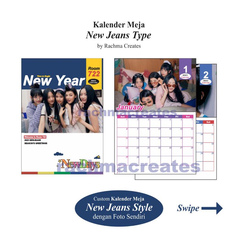 

Kalender Meja/Duduk Portrait NewJeans [ SG 2023 ] Style
