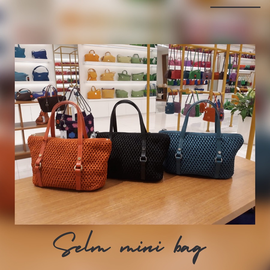 TAS RAJUT DOWA ORIGINAL SELM MINI BAG MIX KULIT