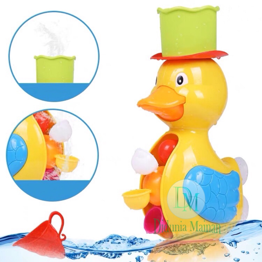 Mainan mandi anak bayi karakter bebek kincir air duck bath toys