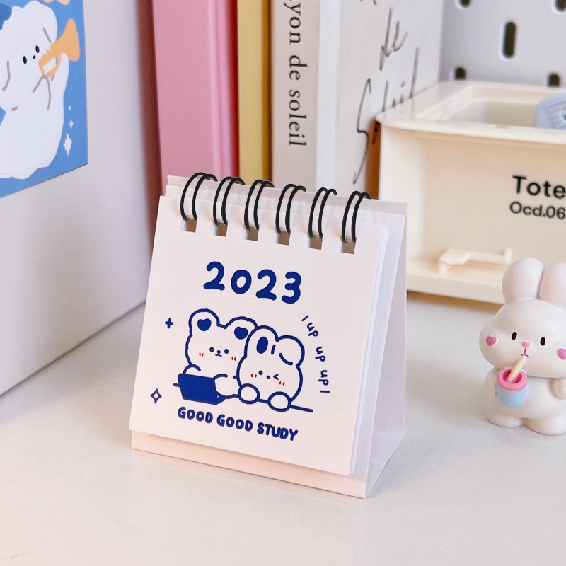 2023kalender Meja Mini Gaya Ins Versi Korea/ Desktop Kalender Hewan Kartun Lucu