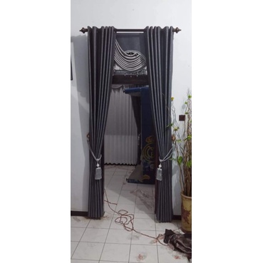 custom pesanan gorden model poni dalam gelombang rumbai